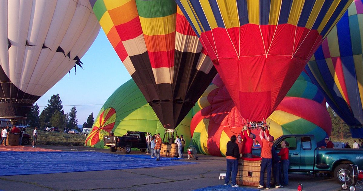 Cheers Balloon at Prosser Reservoir near Truckee, California